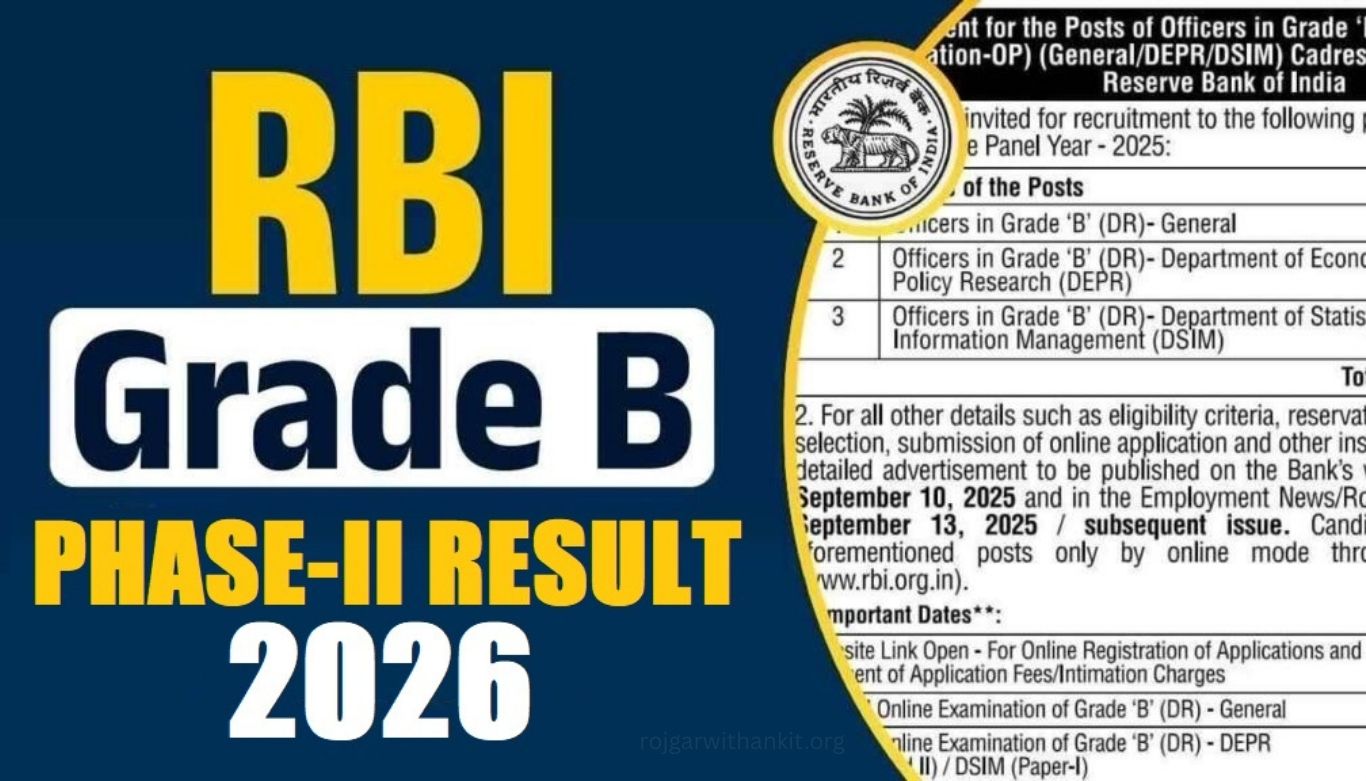 RBI Grade B Phase II Result 2026 Out Now – Check & Download PDF