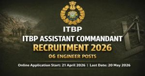 ITBP AC (Engineer) Recruitment 2026 Apply Online for 06 Posts