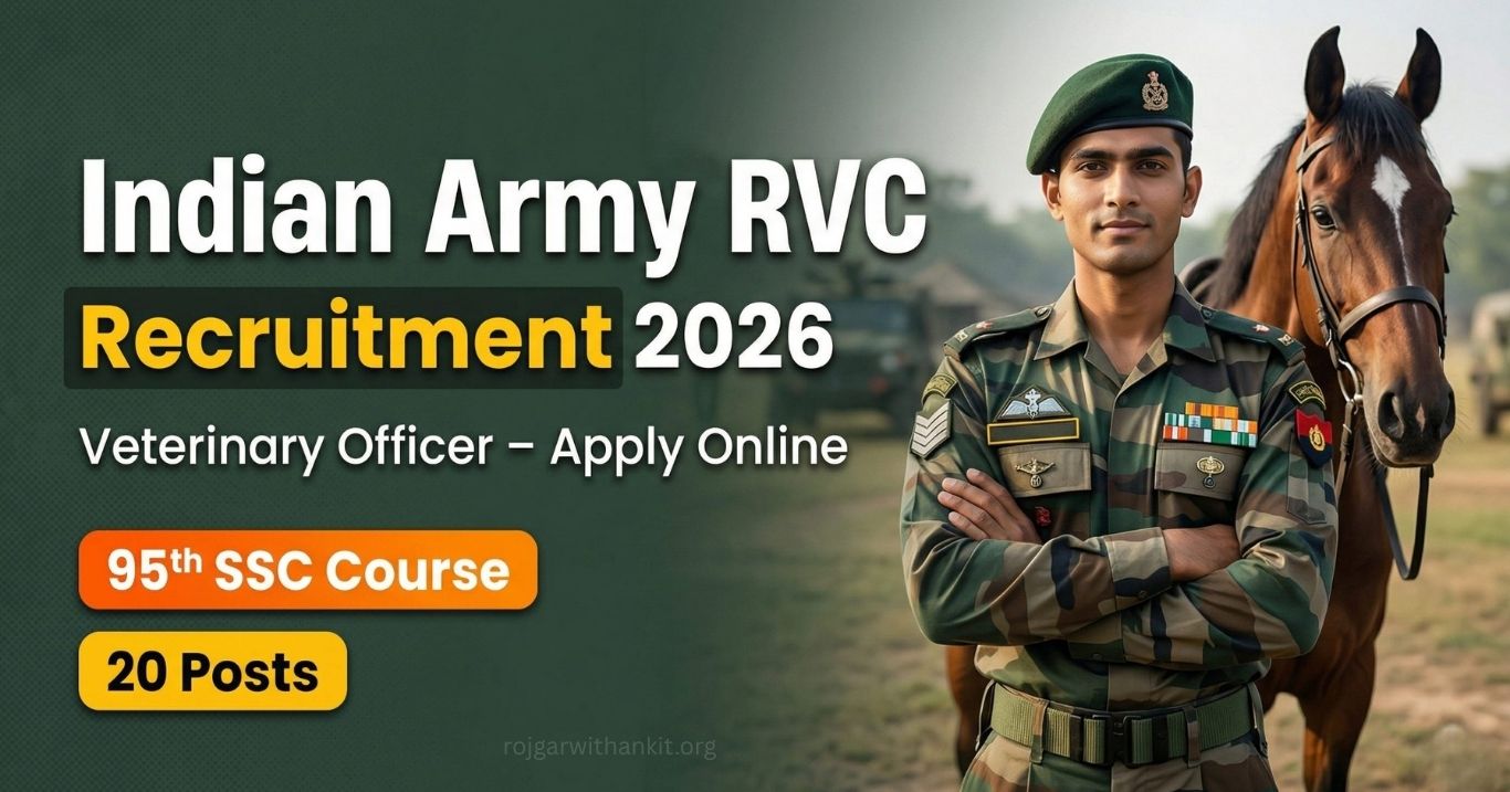 Indian Army 95th SSC RVC Recruitment 2026 Apply Online for 20 Posts