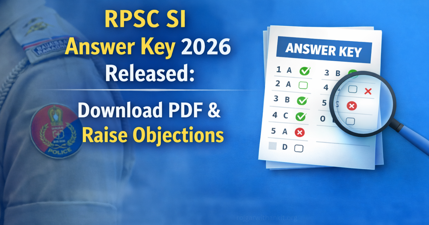 RPSC SI Answer Key 2026 Released Download Official PDF Now