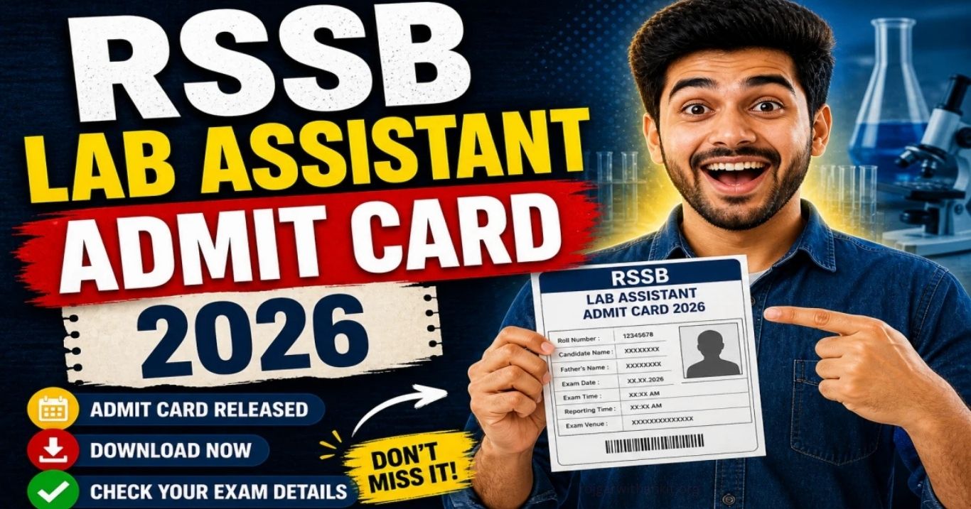 RSSB Lab Assistant Exam Admit Card 2026 Out Download Hall Ticket Now