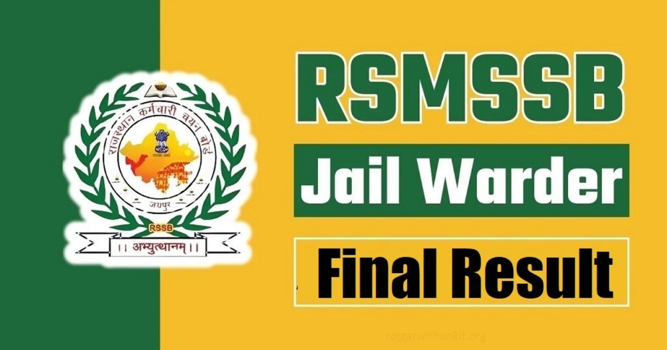 Rajasthan RSSB Jail Prahari 2024 Final Result 2026 Declared Complete Details