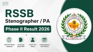 Rajasthan RSSB Stenographer 2024 Typing Test Result 2026 Out & Updates