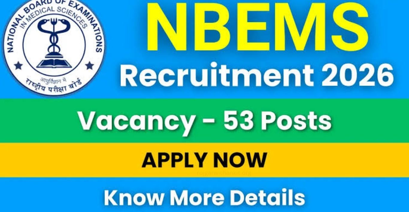 NBEMS Recruitment 2026: Apply Online for 53 Posts