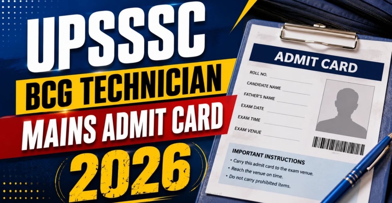 UPSSSC BCG Technician Admit Card 2026 Released