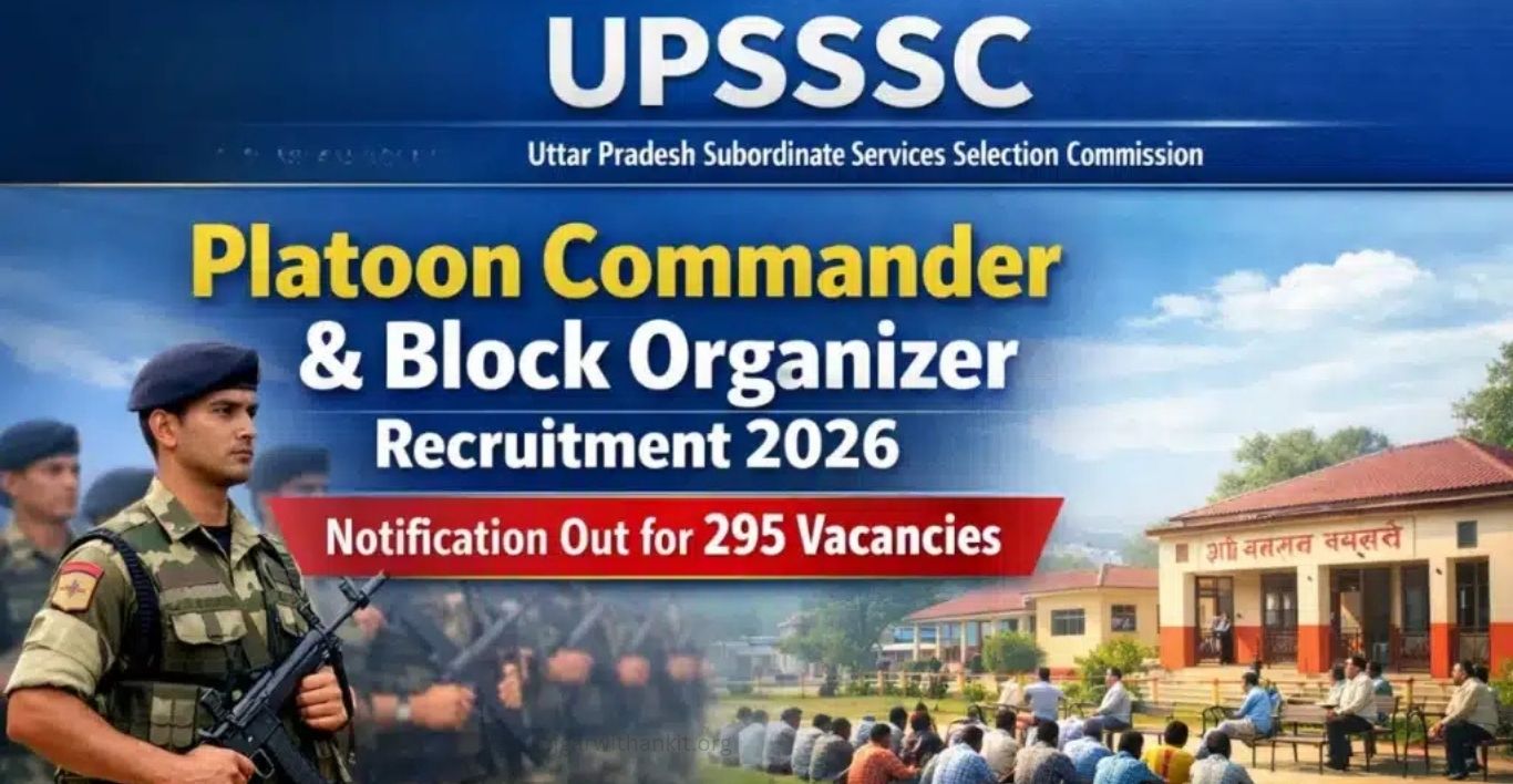 UPSSSC Platoon Commander & Block Organizer Recruitment 2026 Apply Online for 295 Posts