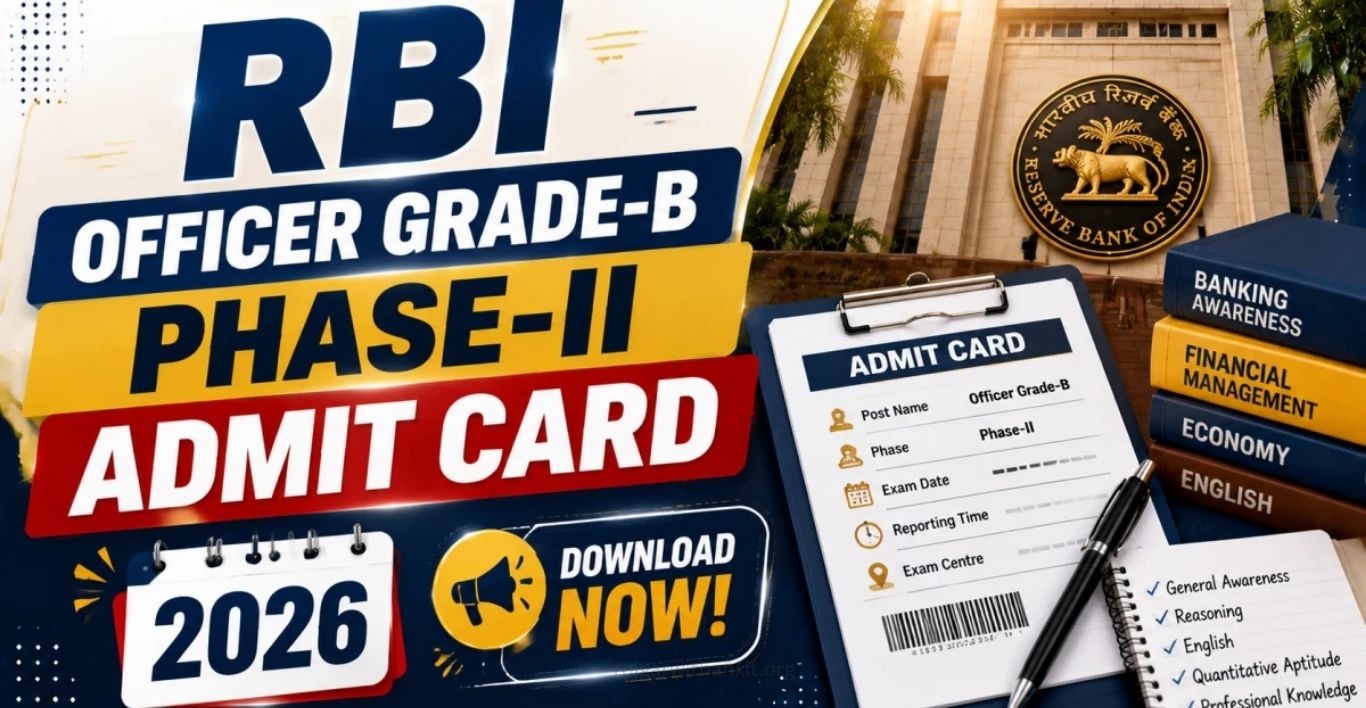 RBI Grade B Phase 2 Admit Card 2026 Released Download Hall Ticket