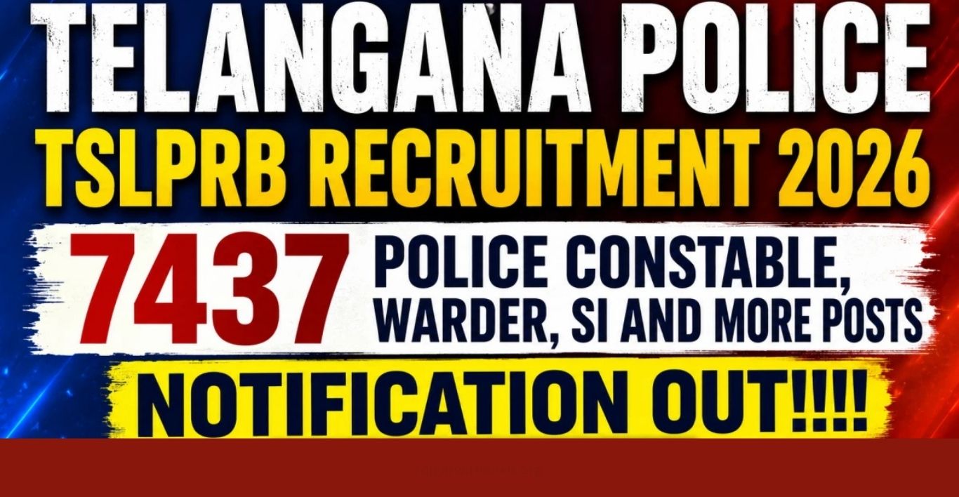 TSLPRB 2026 Recruitment 7,437 SI, Constable & Jailor Posts Out