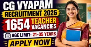 CG Vyapam Teacher Recruitment 2026 Apply Online for 1,654 Posts