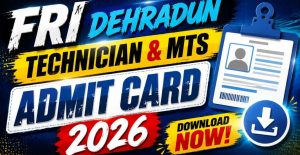 FRI MTS Re-Exam Admit Card 2026 Out Download Hall Ticket