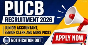 PUCB Recruitment 2026 Apply Offline for 19 Posts