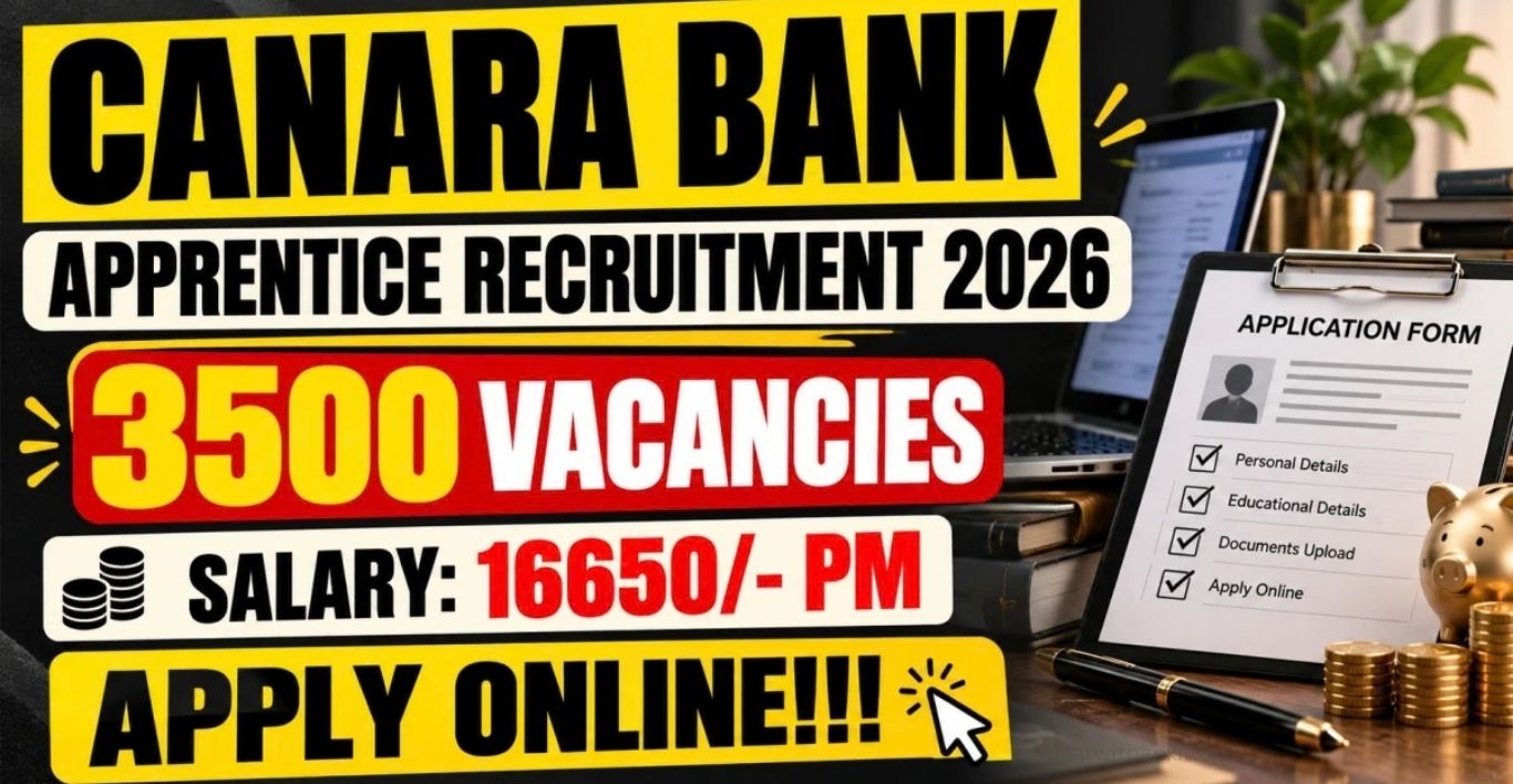 Canara Bank Apprentice Recruitment 2026 3,500 Posts
