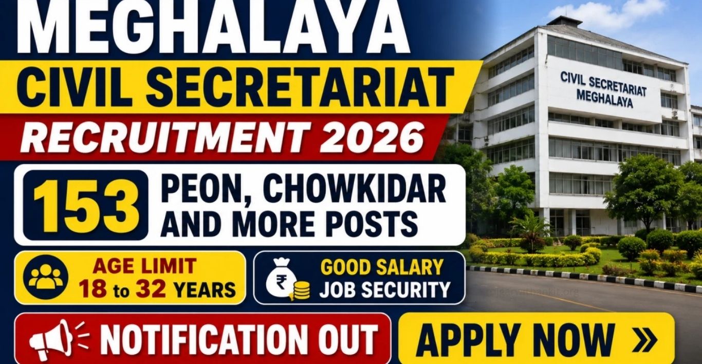 Meghalaya Civil Secretariat Recruitment 2026 153 Grade 4 Posts