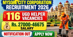 Mysore City Corporation UGD Helper Recruitment 2026 – 116 Posts