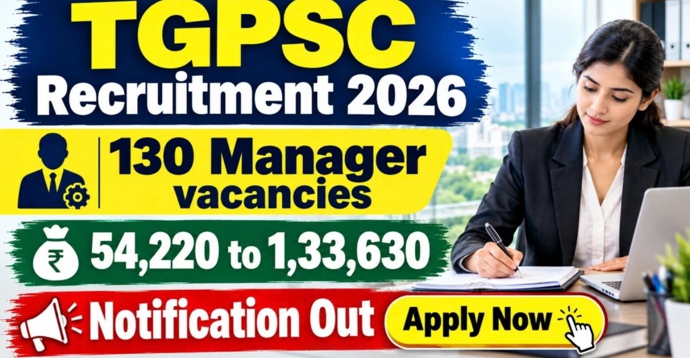 TGPSC Manager Recruitment 2026 Apply Online for 130 Posts
